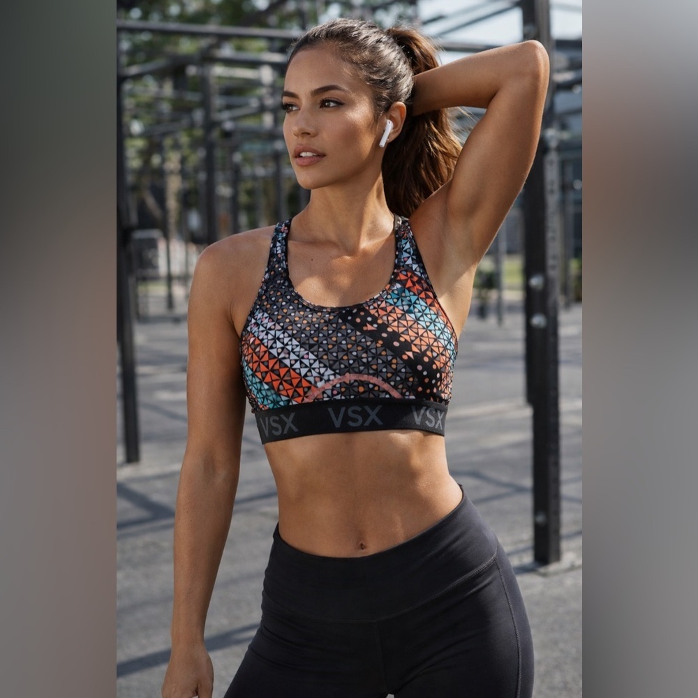 VSX Sports Bra Small Multicolor The Player by Victoria's Secret Racerback Size S
